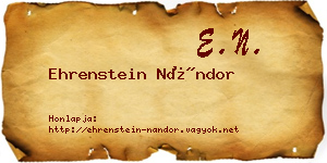 Ehrenstein Nándor névjegykártya